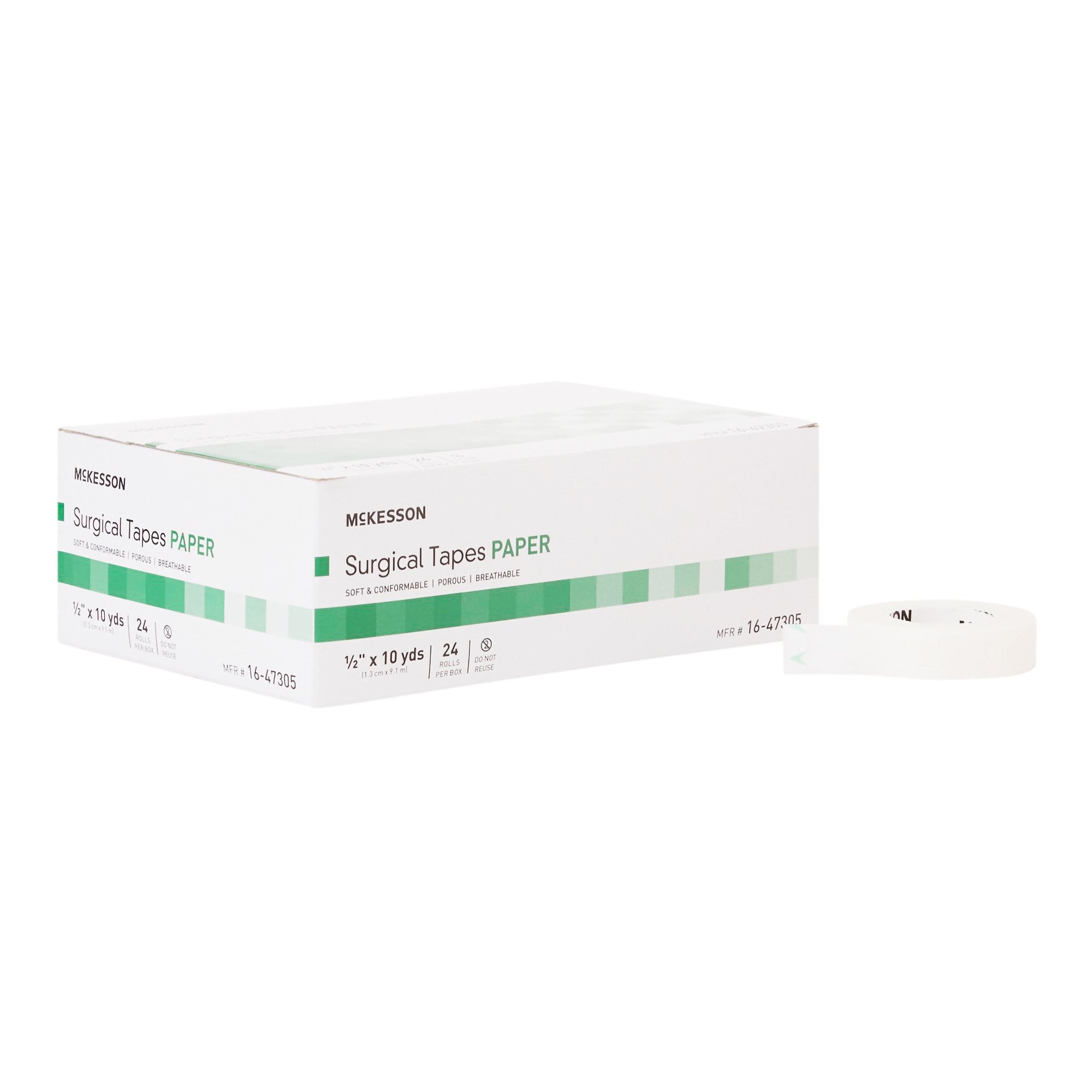 455530 - McKesson - McKesson Medical Tape White 1/2 in X 10 yd Paper, 16-47305, Case of 288, (CS)