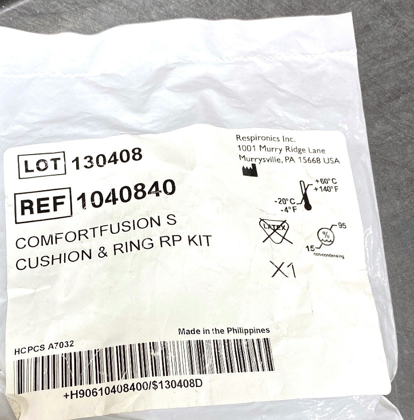 1040840 - RESPIRONICS - Comfort fusion cushion & ring RP kit, (EA/1)