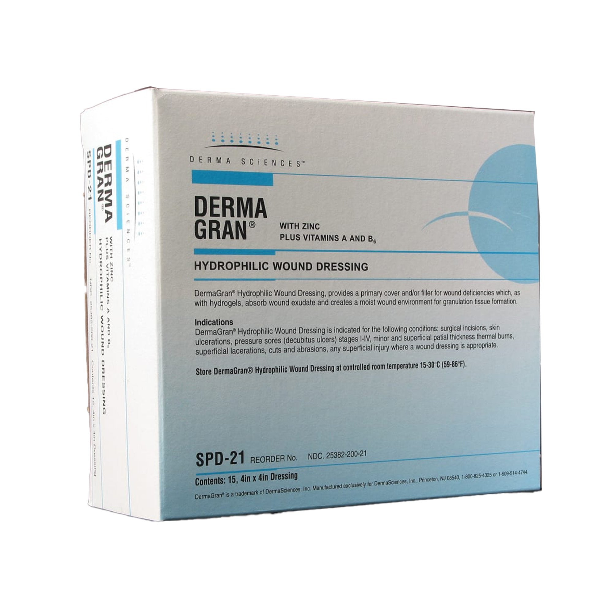 495506 - Derma - Dermagran B Zinc Impregnated Dressing Square 4 X 4 Inch Sterile, SPD21, Pack of 1, (EA)