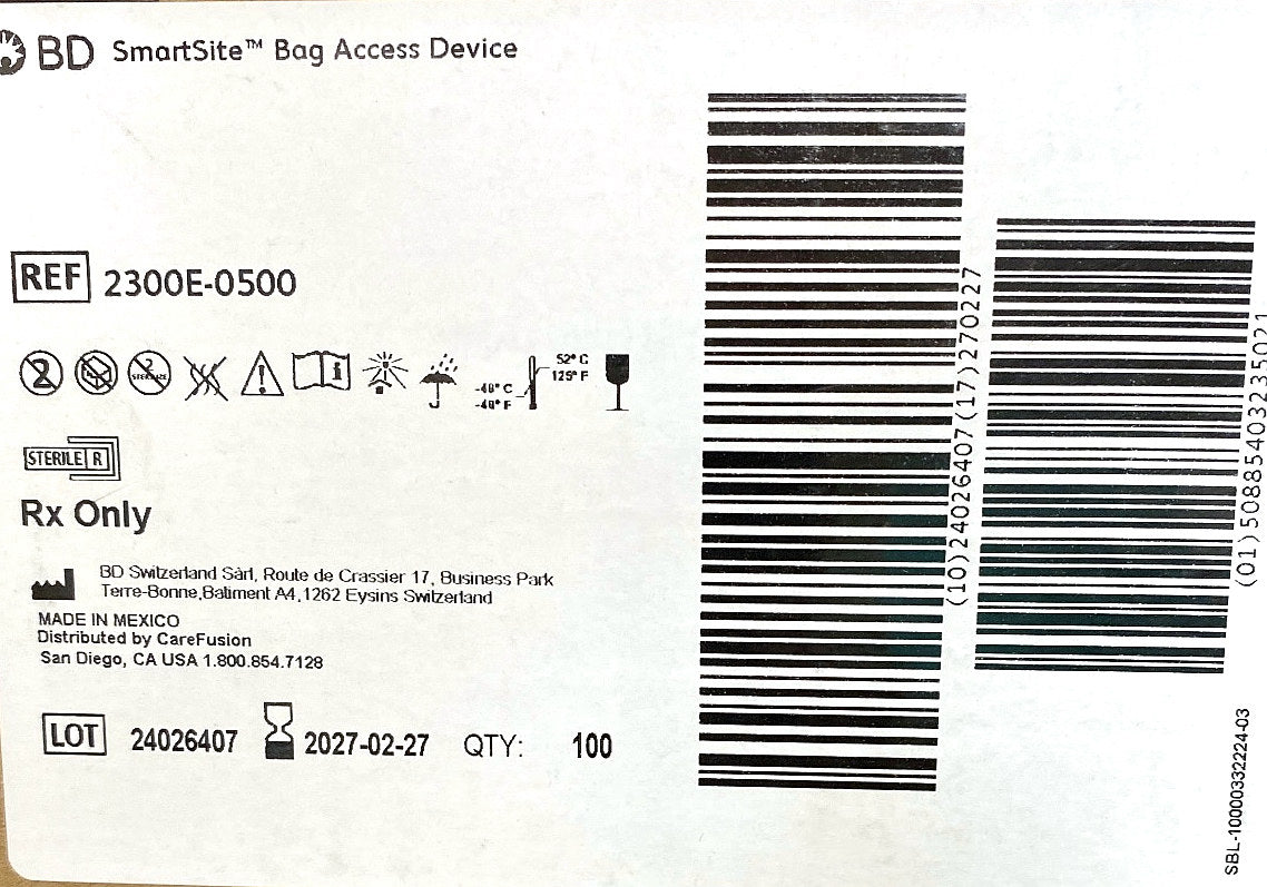 0.00E+00 - BD - Bag Access Device Needle-Free Valve, (BX/100)