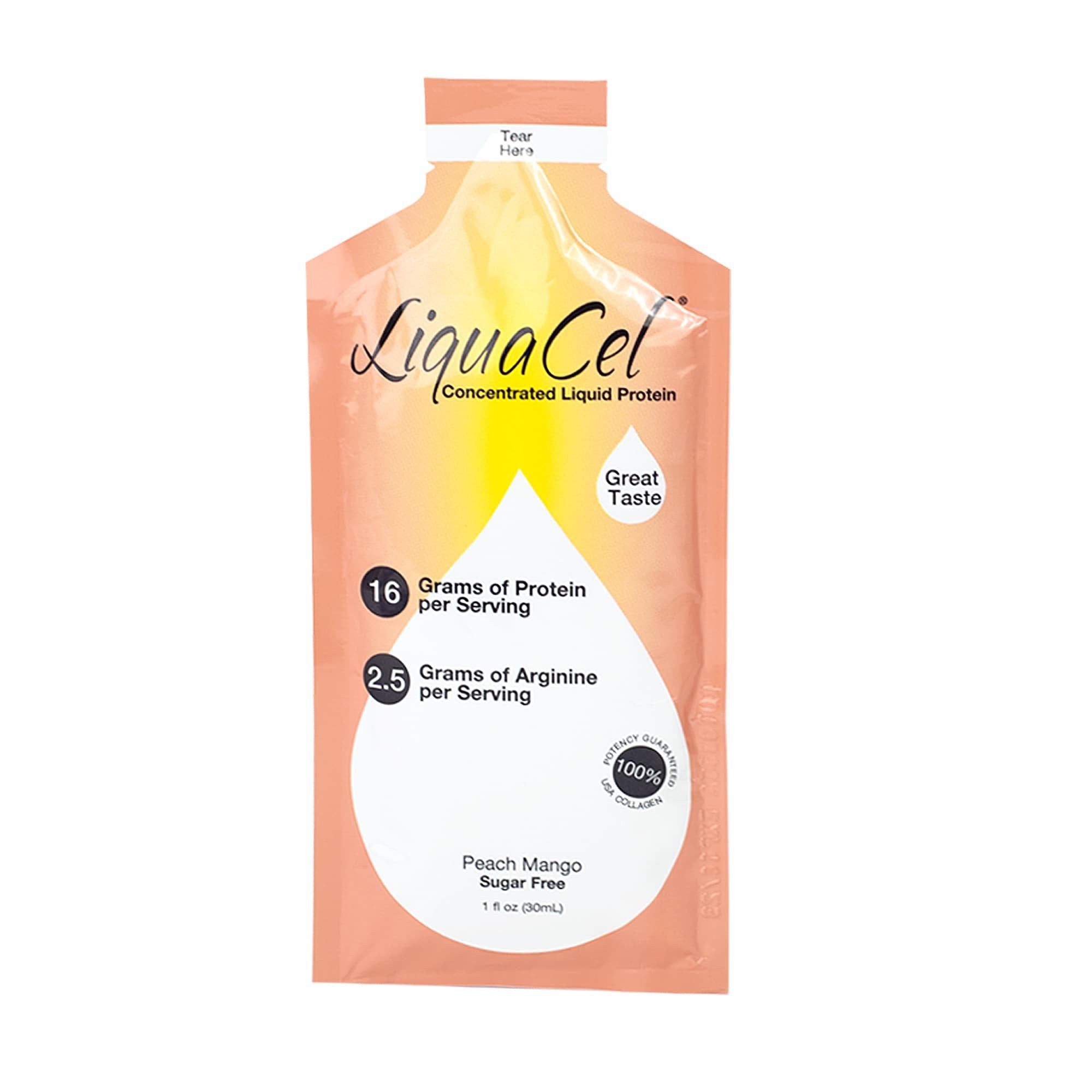1009385 - LiquaCel - LiquaCel Oral Supplement Peach Mango Flavor Liquid 1 oz. Individual Packet, GH-86, Pack of 1, (PK)