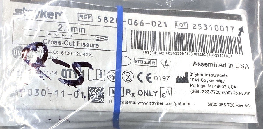 5820-066-021 - STRYKER - 2.1mm Cross-Cut Fissure, (EA/1)