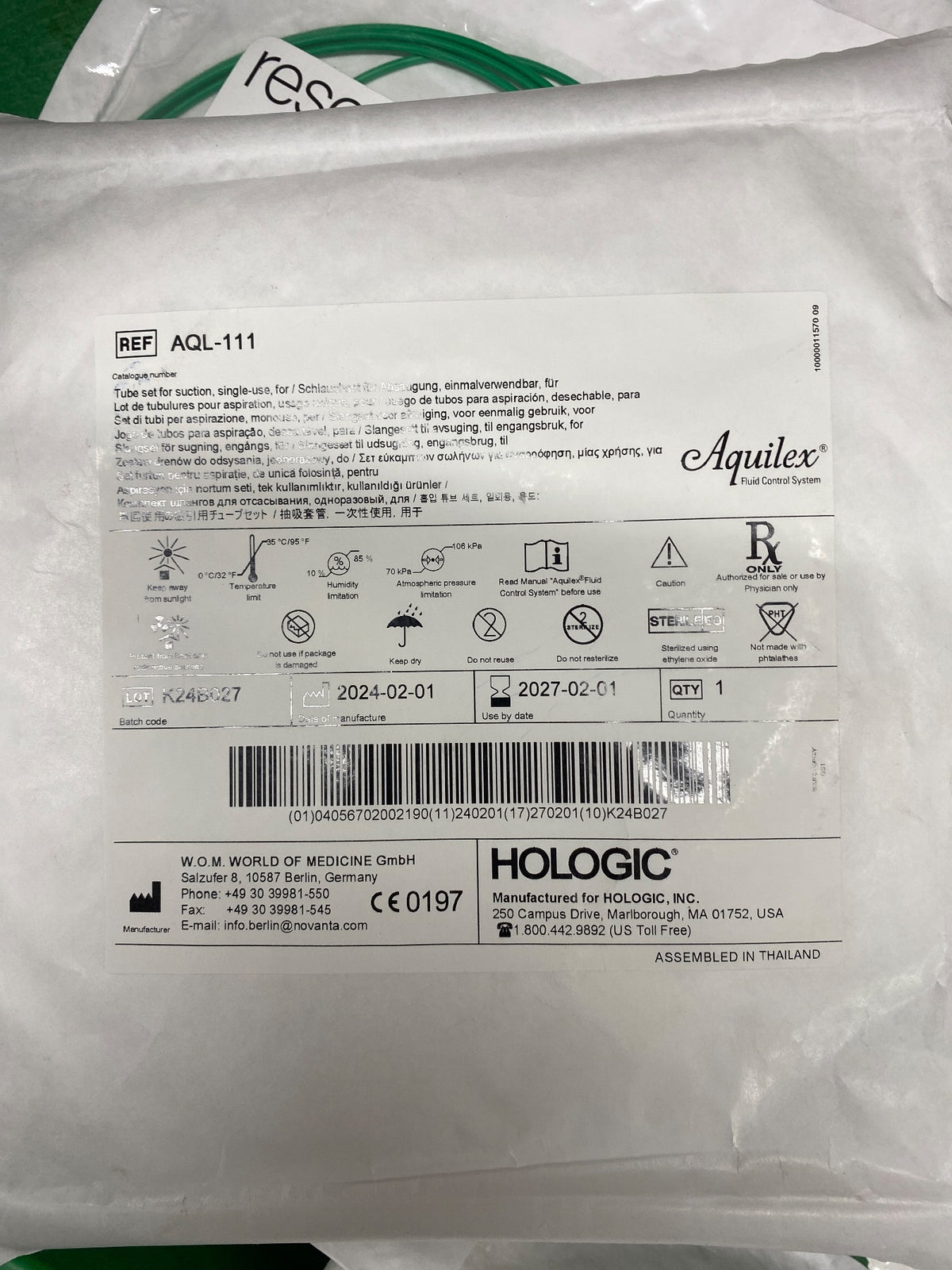 AQL-111 - STRYKER - Tube set for suction, single-use, (EA/1)