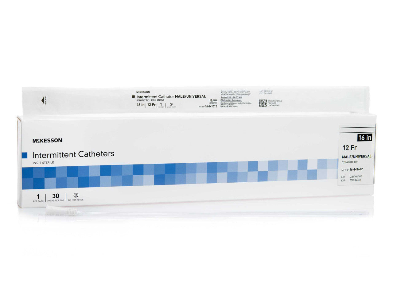 1020811 - McKesson - Urethral Catheter McKesson Straight Tip Uncoated PVC 12 Fr. 16 in, 16-M1612 Case of 300, (CS)