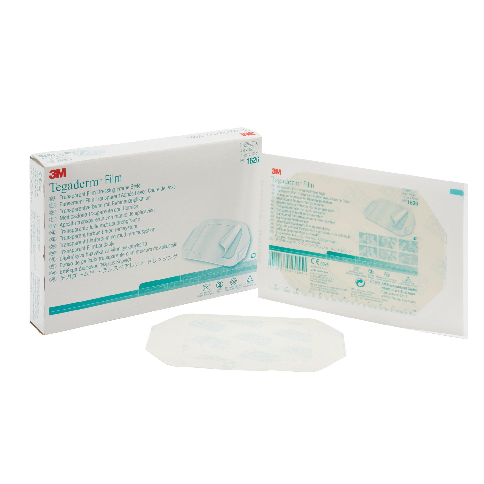277404 - Tegaderm - 3M Tegaderm Transparent Film Dressing 4 X 4-3/4 Inch Frame Style Delivery Rectangle Sterile, 1626, Case of 200, (CS)