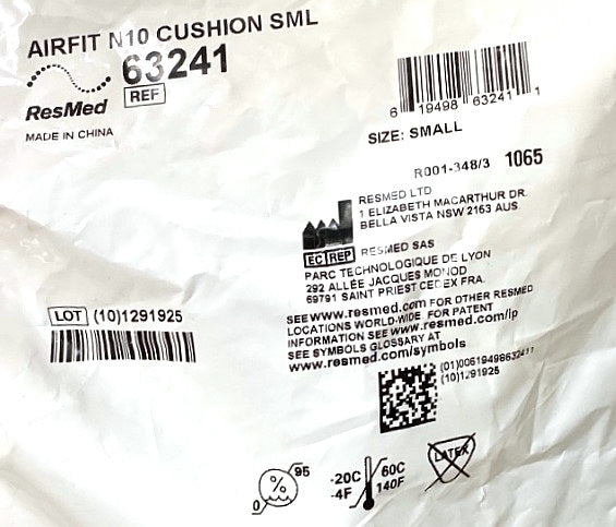 63241 - RESMED - AIRFIT N 10 CUSHION -SMALL, (EA/1)
