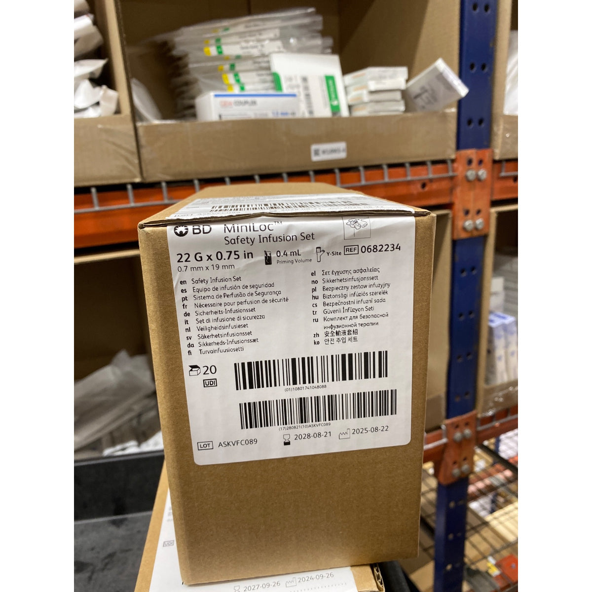 0682234 - BARD - MiniLoc 22G x 0.75 inch with y-site, (BX/20)