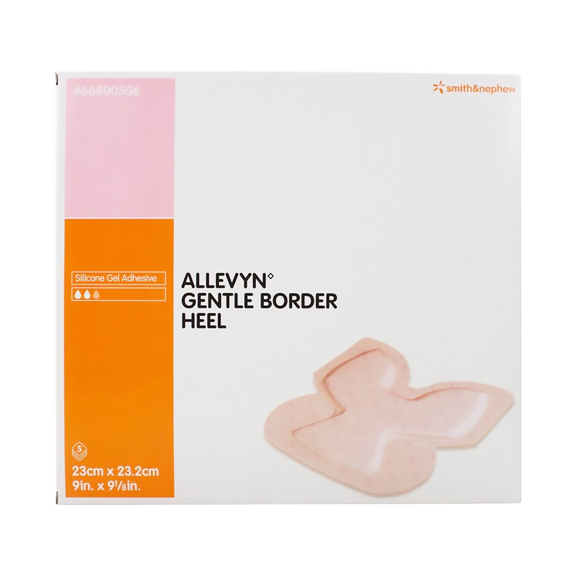 729695 - Allevyn - Allevyn Gentle Border Heel Foam Dressing 9 X 9-1/8 Inch With Border Film Backing Silicone Gel Adhesive Heel Sterile, 66800506, Case of 35, (CS)