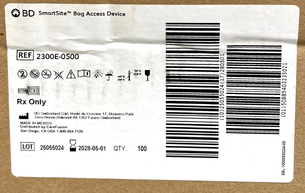 2300E-0500 - BD - Bag Access Device Needle-Free Valve, (CS/100)