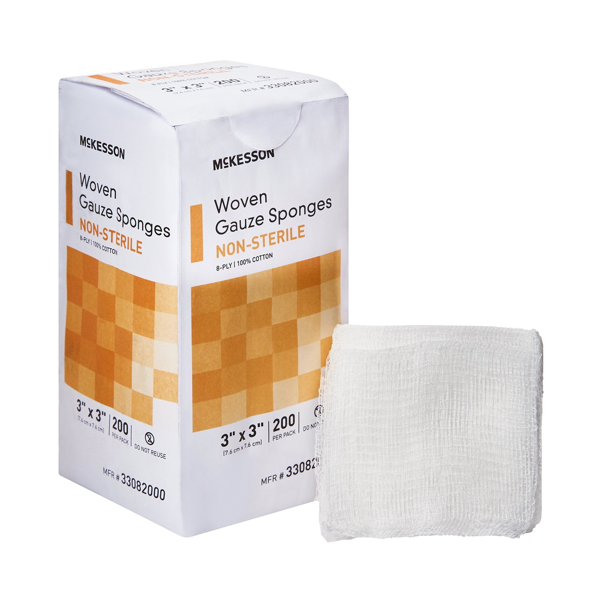 446030 - McKesson - McKesson Gauze Sponge 3 X 3 in 8-Ply NonSterile , 33082000, Case of 4000, (CS)