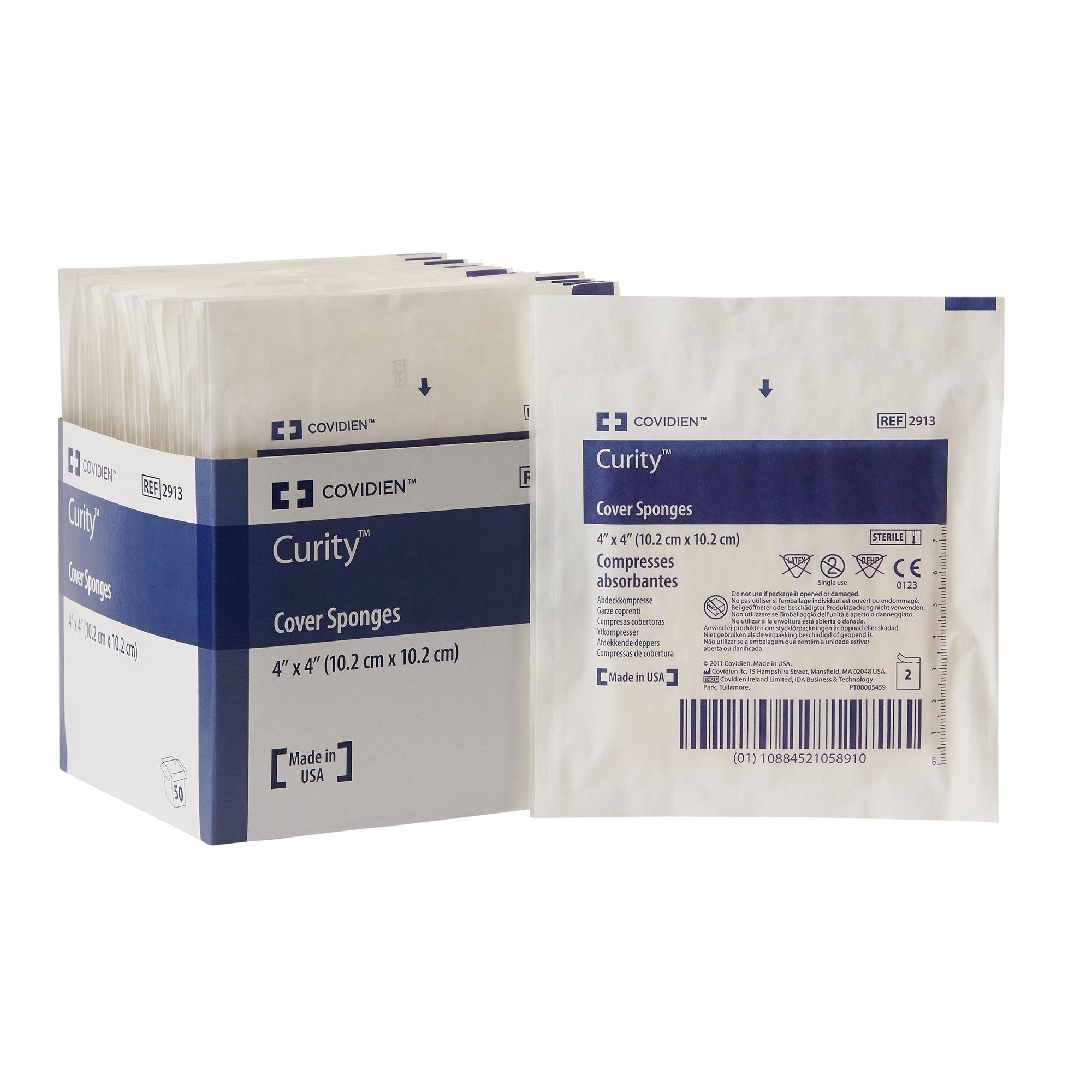 401580 - Curity - Curity Cellulose Filled Nonwoven Sponge 4 X 4 Inch 4-Ply Sterile 2 per Pack, 2913, Pack of 1, (PK)