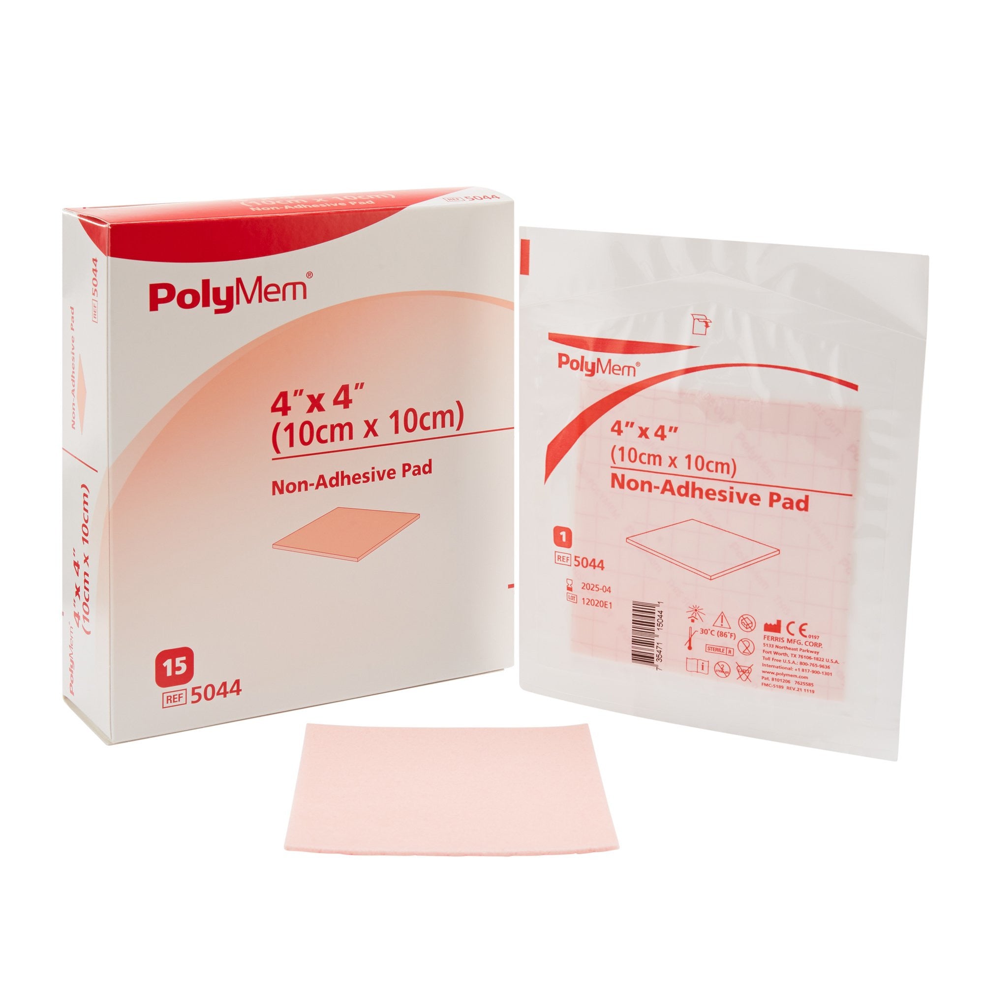 359710 - PolyMem - PolyMem Foam Dressing 4 X 4 Inch Without Border Film Backing Nonadhesive Square Sterile, 5044, Case of 60, (CS)