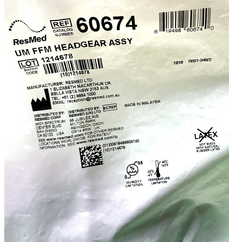 60674 - RESMED - UM FFM HEADGEAR AND CLIPS, (EA/1)