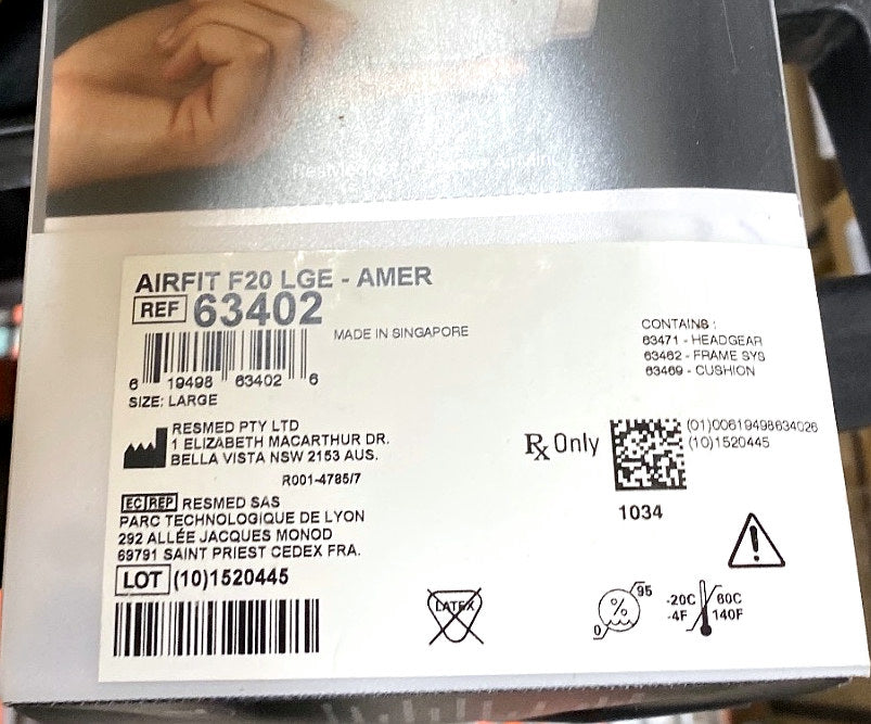 63402 - RESMED - AIRFIT F20 LGE, (EA/28)