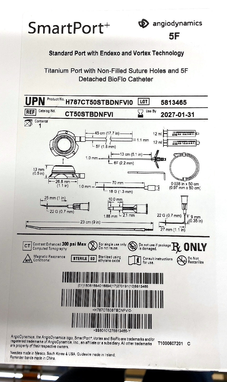 CT50STBDNFVI - ANGIODYNAMICS - SmartPort+ Standard Port with Endexo and Vortex Technology, (BX/1)