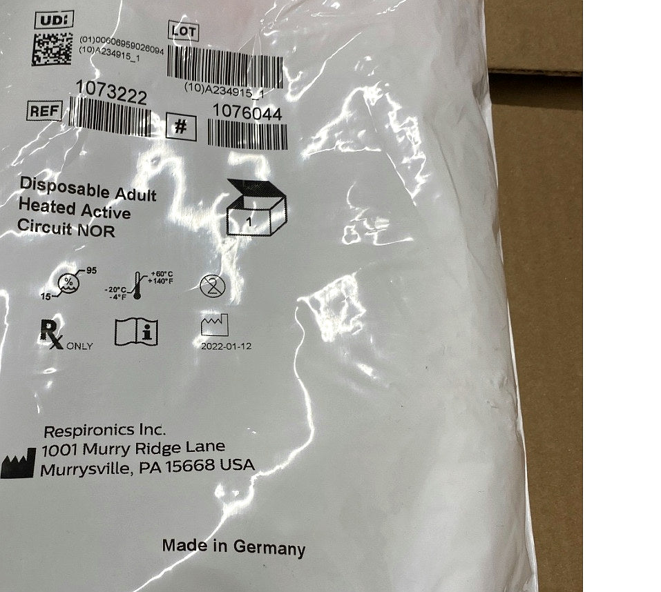 1076044 - RESPIRONICS - Disposable Adult Heated Active Circuit, NO, (EA/12)