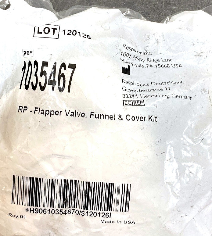 1035467 - RESPIRONICS - RP flapper valve funnel & cover kit, (EA/1)