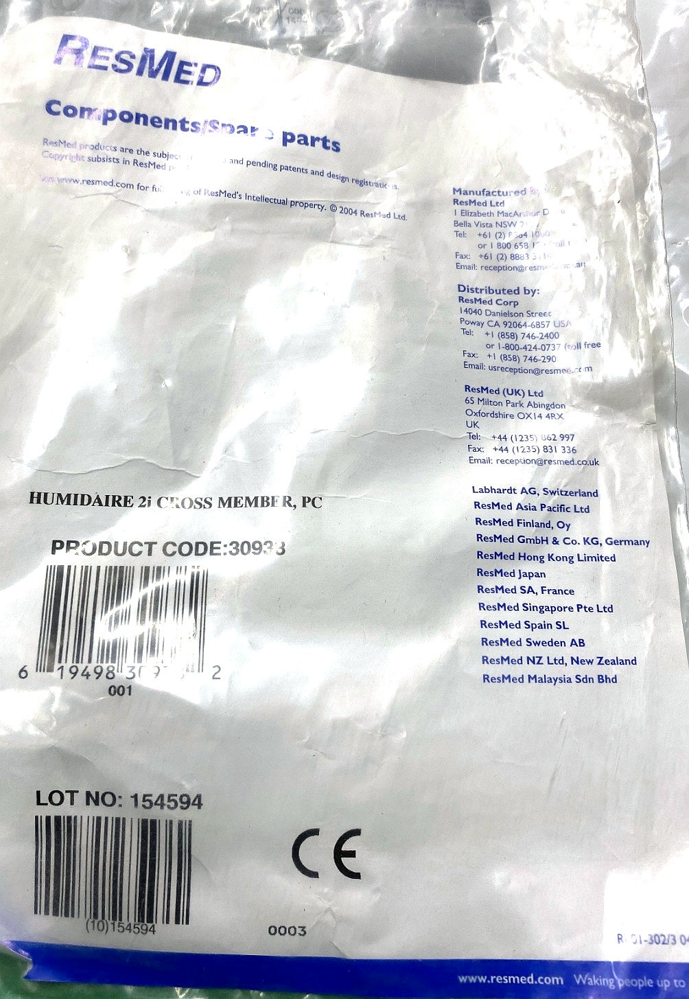 30938 - RESMED - Components/spare parts, (EA/1)