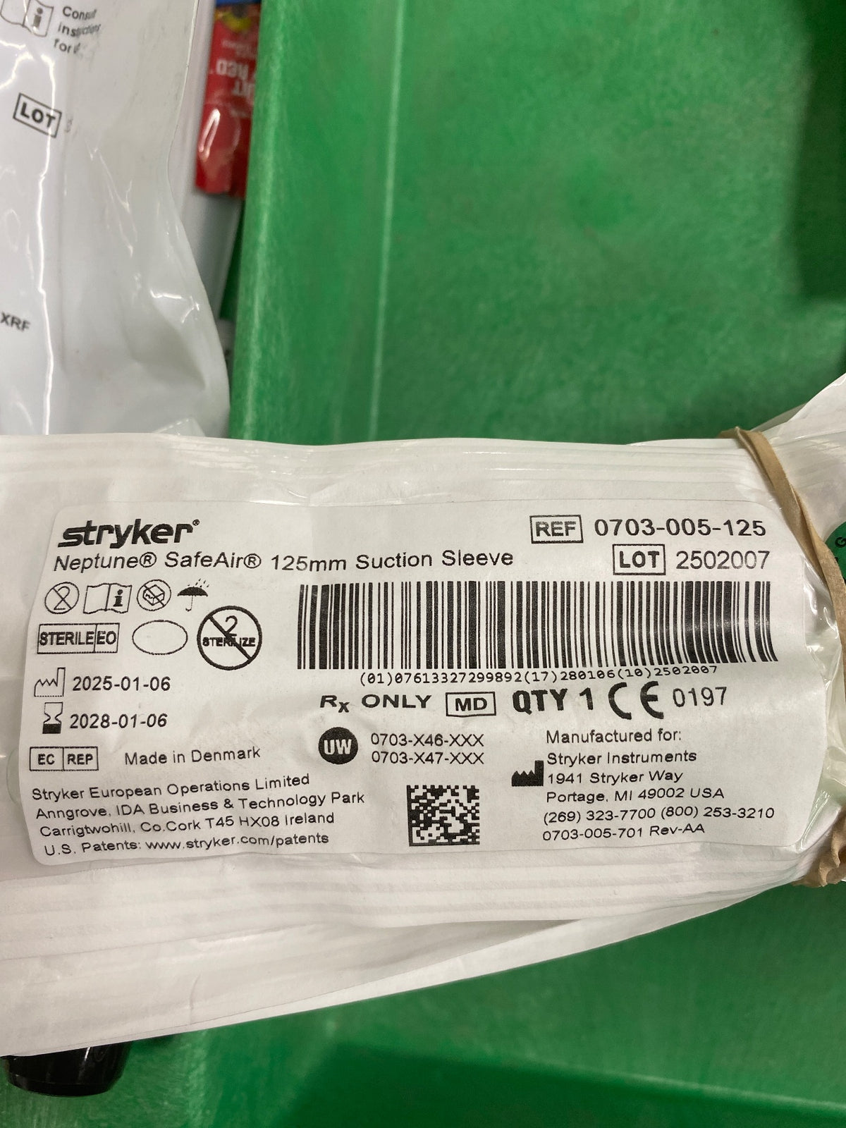 0703-005-125 - STRYKER - Neptune SafeAir Adjustable Suction Sleeve, 65 mm Length, (EA/1)