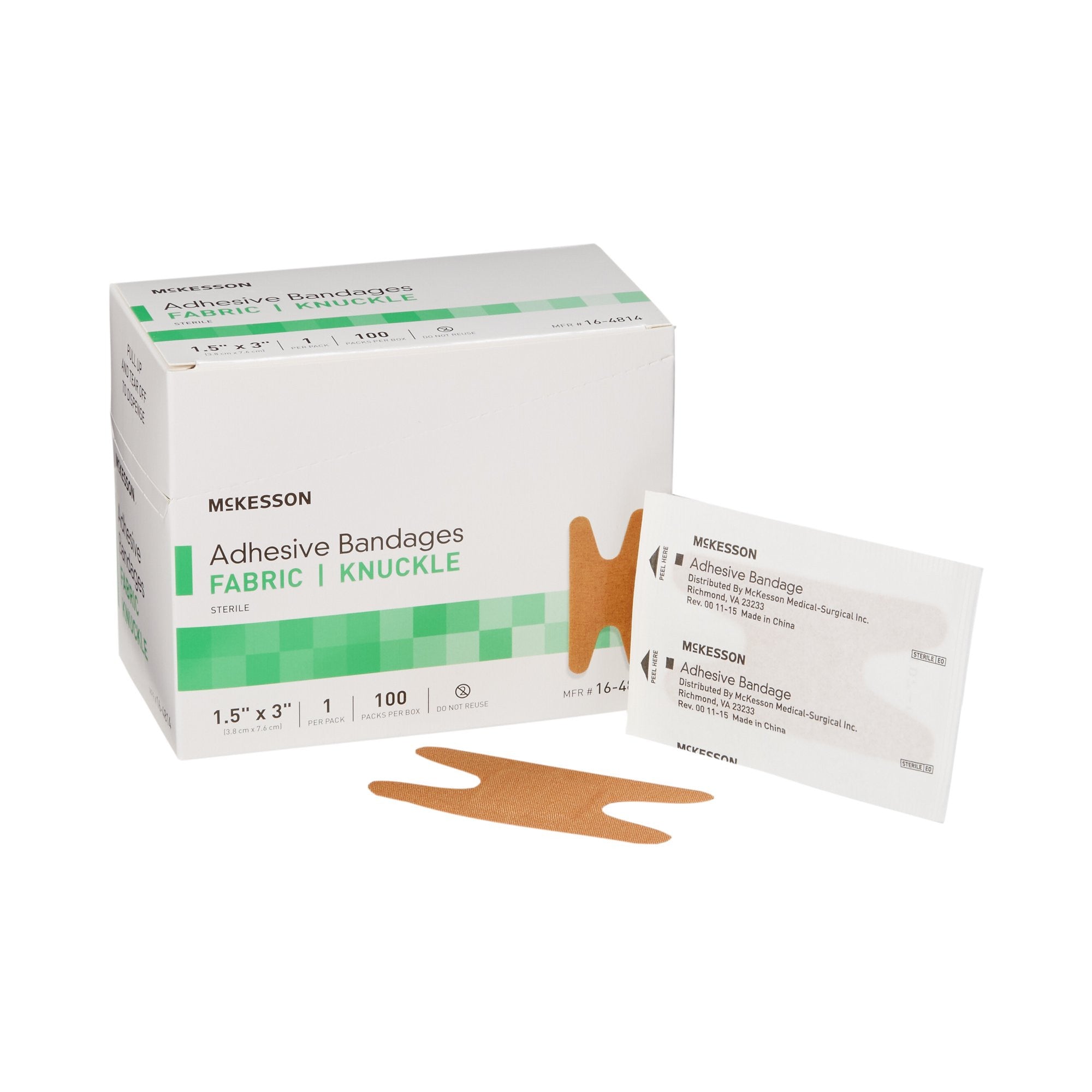 466873 - McKesson - McKesson Adhesive Strip Fabric Tan 1-1/2 X 3 Inch Sterile, 16-4814, Case of 2400, (CS)