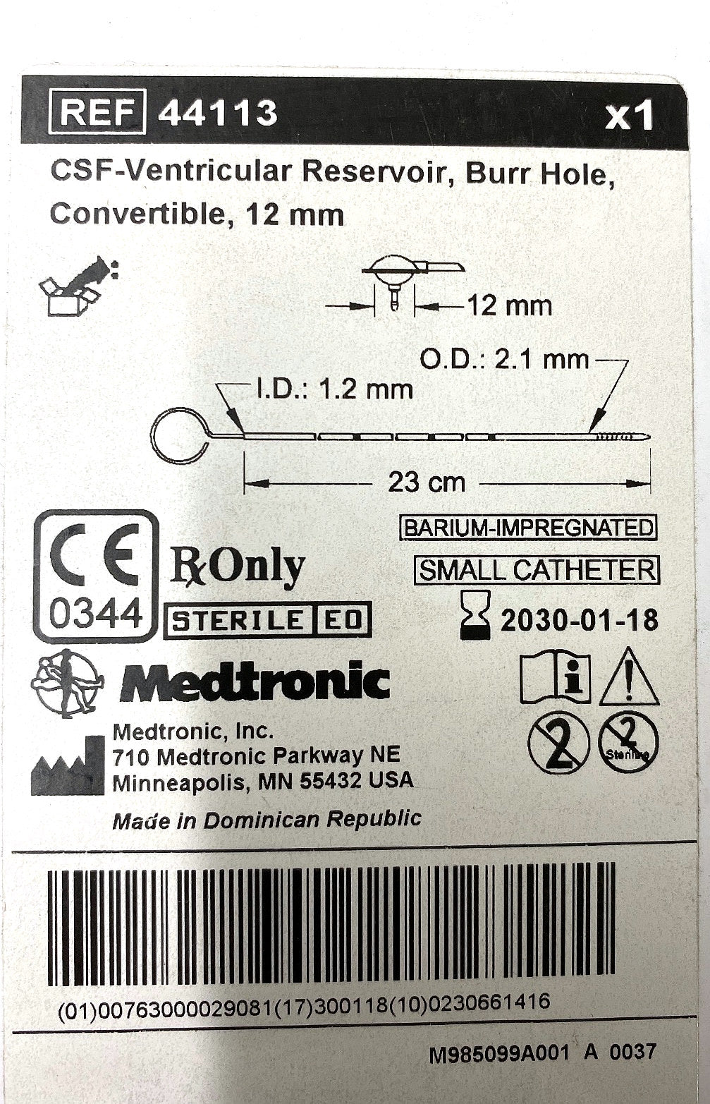 44113 - MEDTRONIC - RES 44113 VENT BURR HOLE CONVERT, (BX/1)