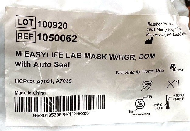 1050062 - RESPIRONICS - Measylife lab mask w/her dom, (EA/1)