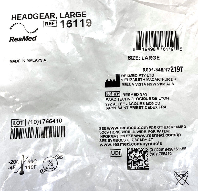 16119 - RESMED - HEADGEAR LARGE, (EA/1)