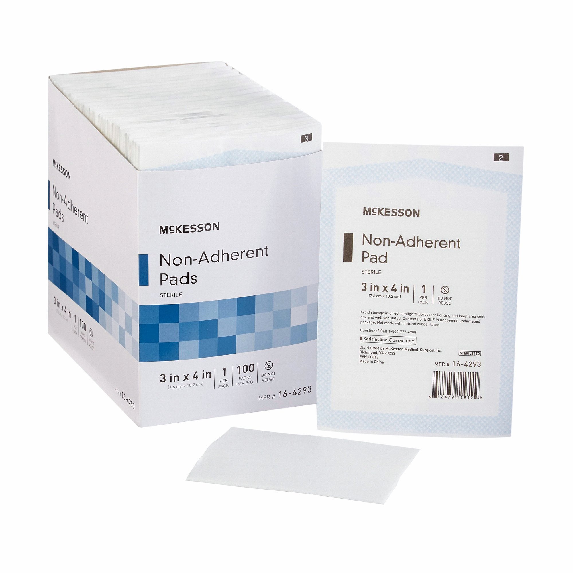373777 - McKesson - McKesson Non-Adherent Dressing 3 X 4 in Sterile , 16-4293, Case of 1200, (CS)
