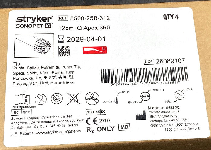 5500-25B-312 - STRYKER - 12cm iQ Apex 360, (BX/4)