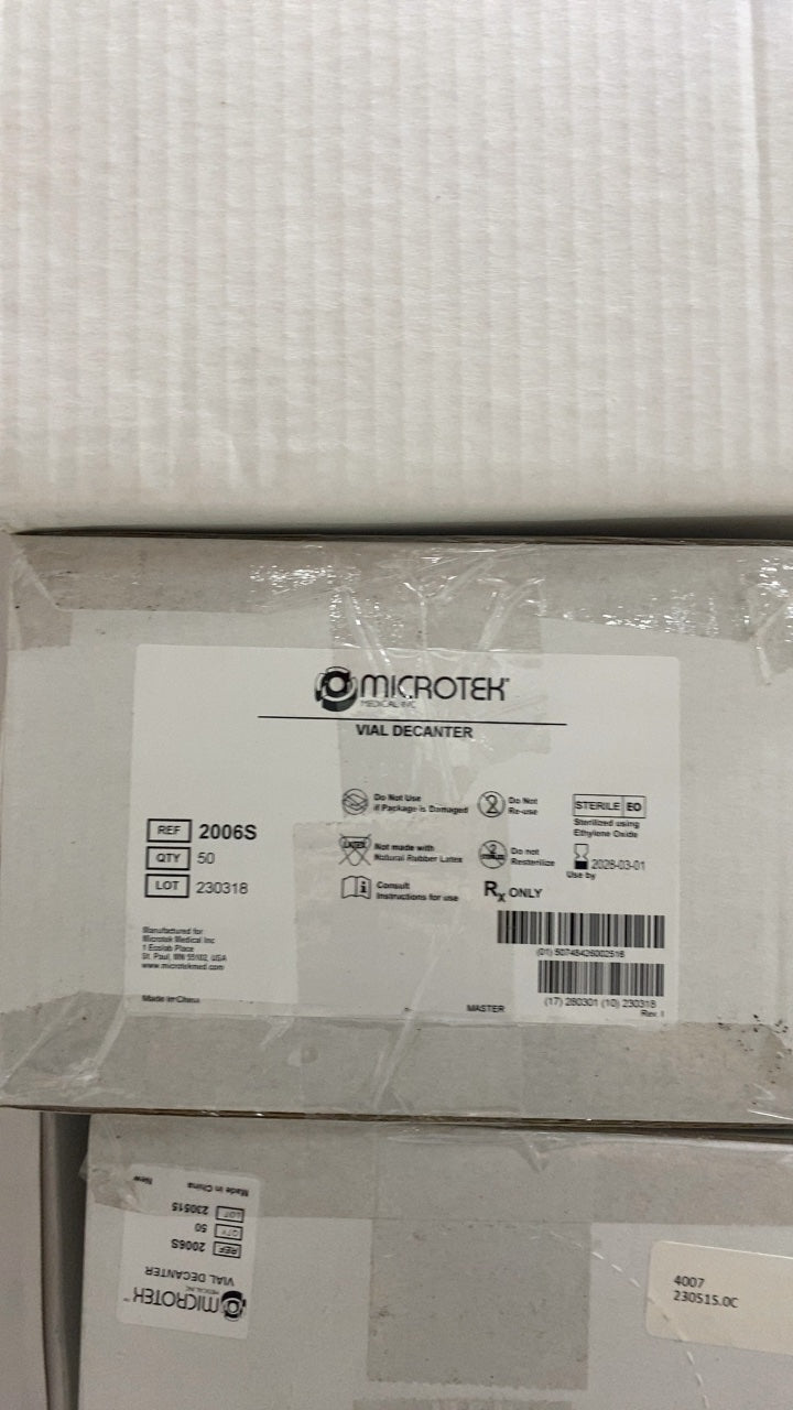 2006S - MICROTEK - Decanter Bags / Vials - Vial Decanter, (BX/50)
