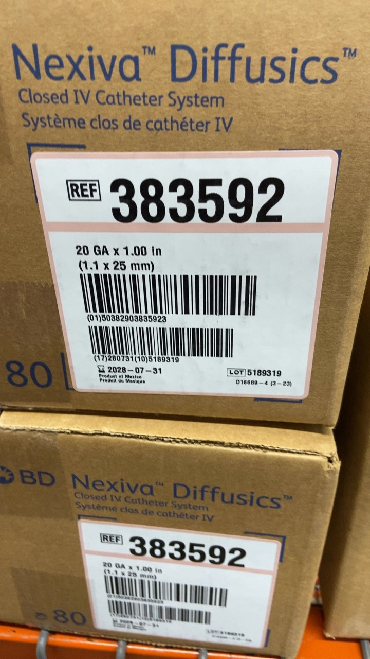 383592 - BD - BD Nexiva Diffusics Closed IV Catheter System 20 GA x 1.00 in (1.1 x 25 mm), (BX/20)