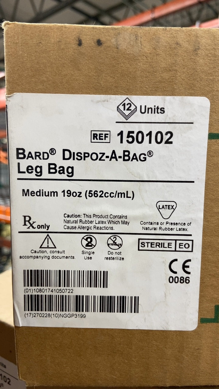 150102 - BARD - BARD DISPOZ-A-BAG Leg Bag Medium 19oz (562cc/mL), (BX/12)