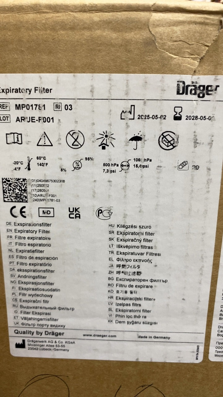 MP01781 - DRAEGER - Expiratory Filter, (BX/10)