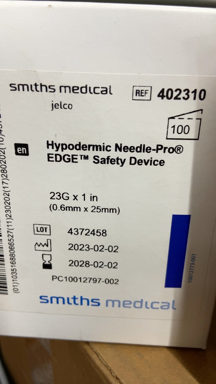402310 - SMITHS MEDICAL - Hypodermic Needle-Pro® EDGE™ Safety Device 23G x 1 in (0.6mm x 25mm), (BX/100)