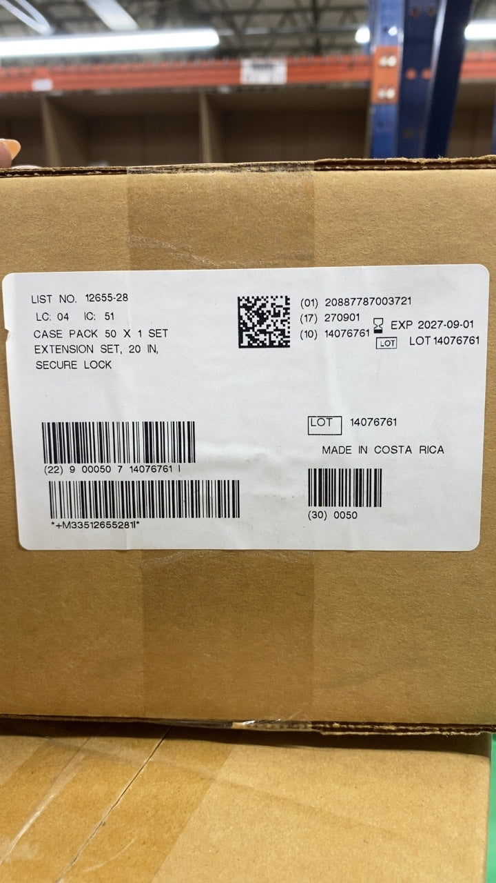 12655-28 - ICU MEDICAL - EXTENSION SET, 20 IN, SECURE LOCK, (BX/50)