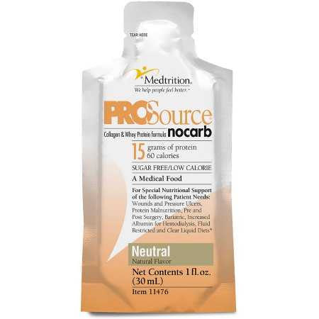 577356 - ProSource - ProSource NoCarb Oral Supplement Neutral Flavor Liquid 1 oz. Pouch, 11476, Case of 100, (CS)