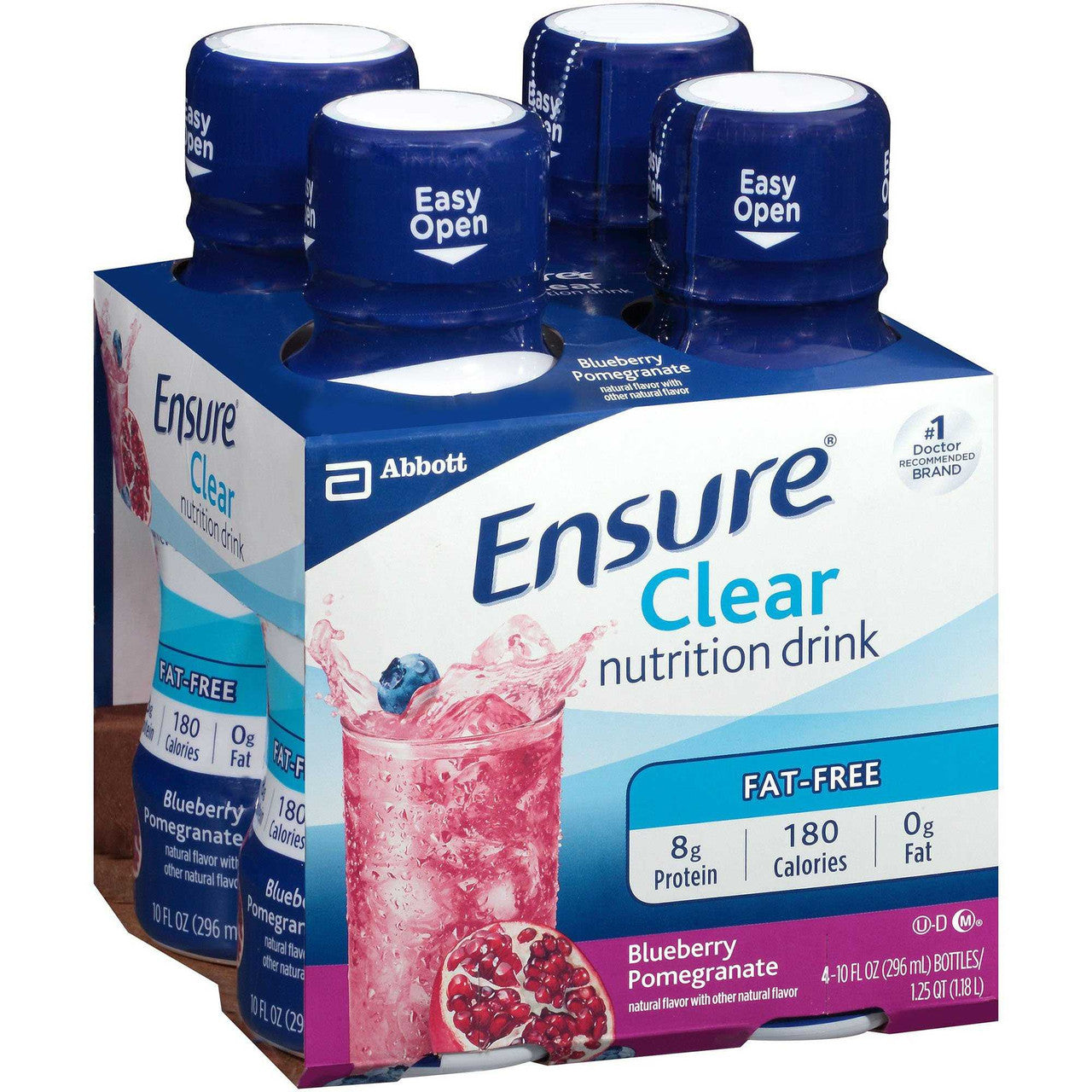 853984 - Ensure - Ensure Clear Oral Supplement Blueberry Pomegranate Flavor Liquid 10 oz. Bottle, 56500, Case of 12, (CS)