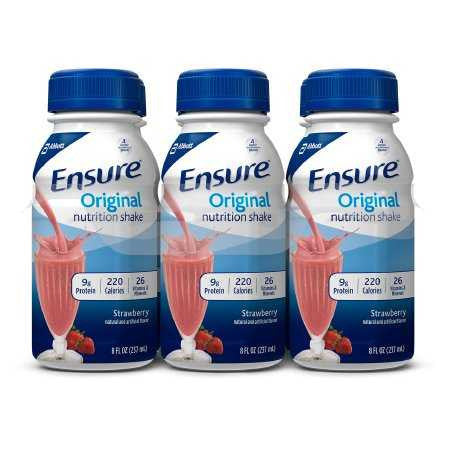 974711 - Ensure - Ensure Original Shake Oral Supplement Strawberry Flavor Liquid 8 oz. Bottle, 57234, Case of 24, (CS)