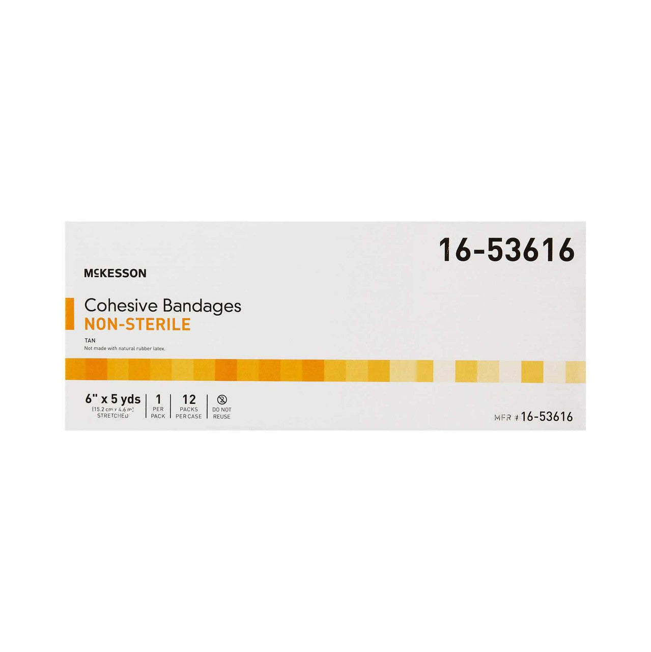 520548 - McKesson - Cohesive Bandage McKesson 6 Inch x 5 Yard Self-Adherent Closure Tan NonSterile Standard Compression 16-53616 Case of 12, (CS)