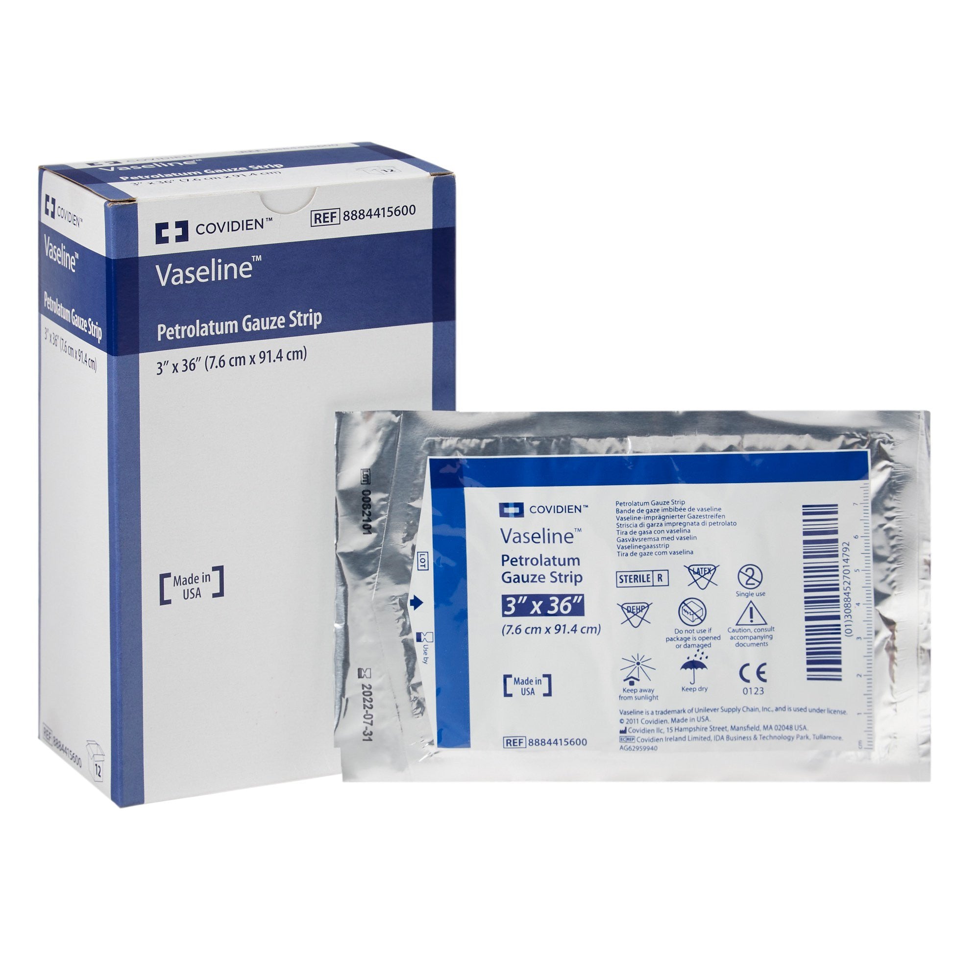 46145 - Vaseline - Vaseline Petrolatum Impregnated Dressing Strip 3 X 36 in Sterile Pack of 1, (EA)