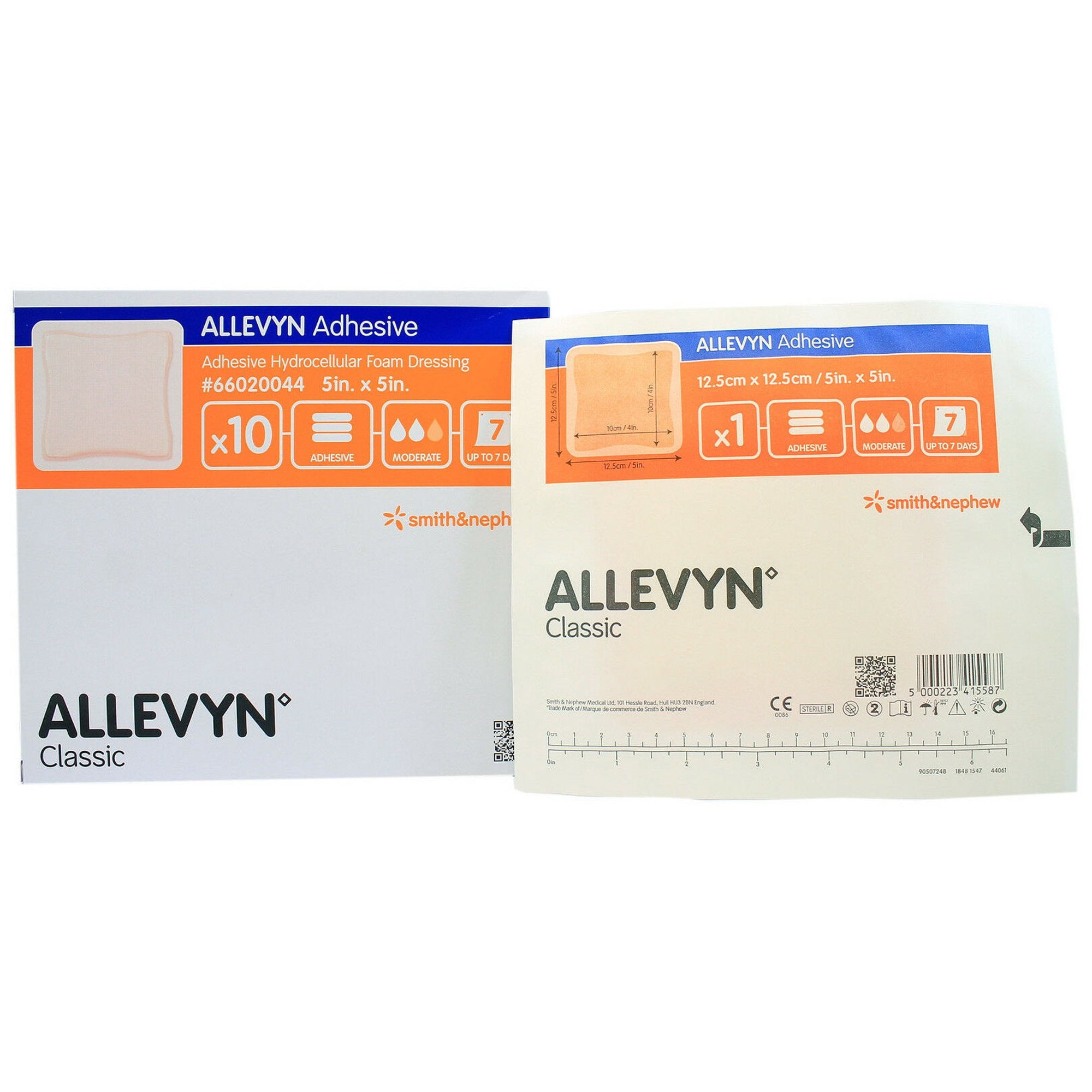 278017 - Allevyn - Allevyn Adhesive Foam Dressing 5 X 5 Inch With Border Film Backing Adhesive Square Sterile, 66020044, Case of 40, (CS)
