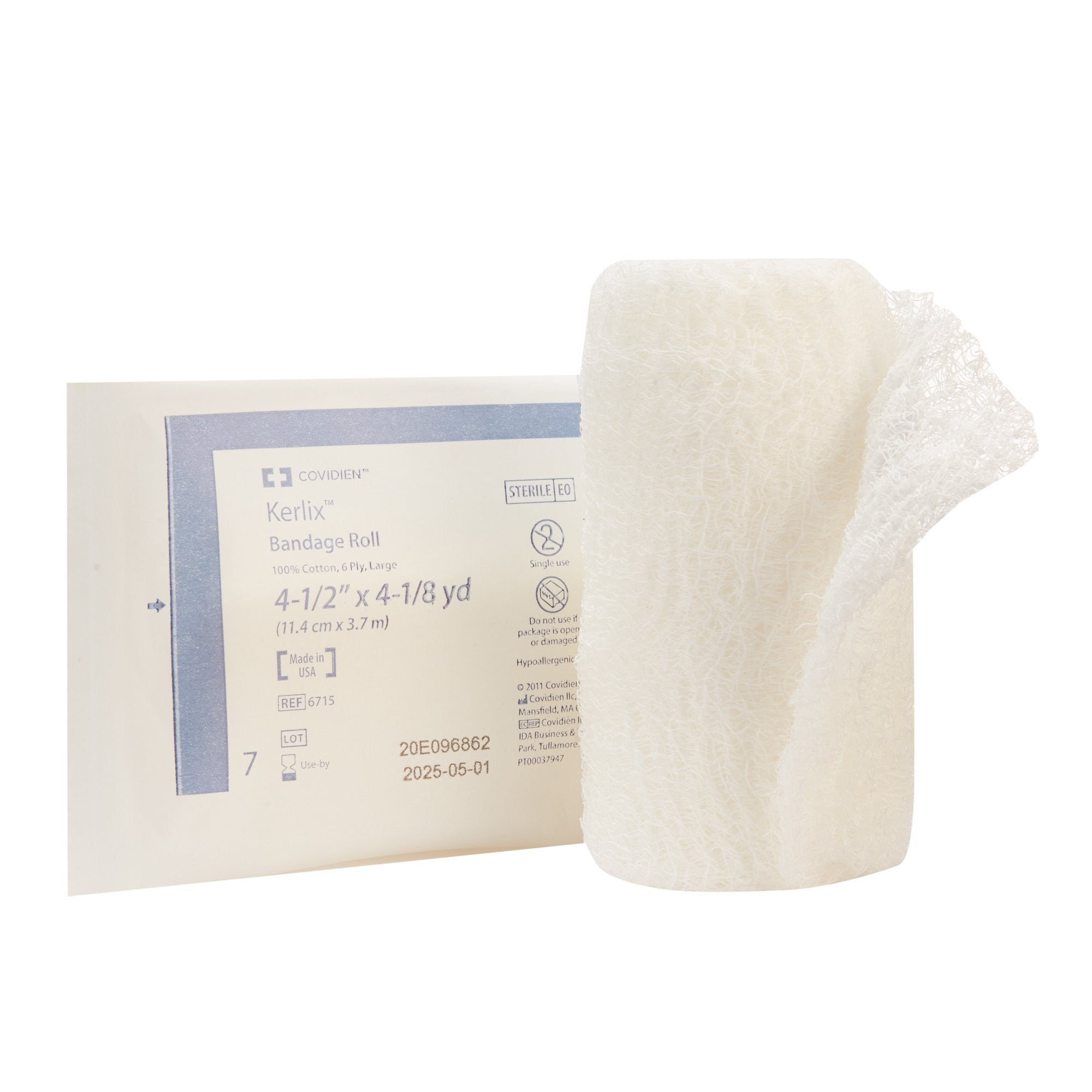 10173 - Kerlix - Kerlix Fluff Bandage Roll 4-1/2 Inch X 4-1/10 Yard 6-Ply Sterile 1 per Pouch, 6715-, Case of 100, (CS)