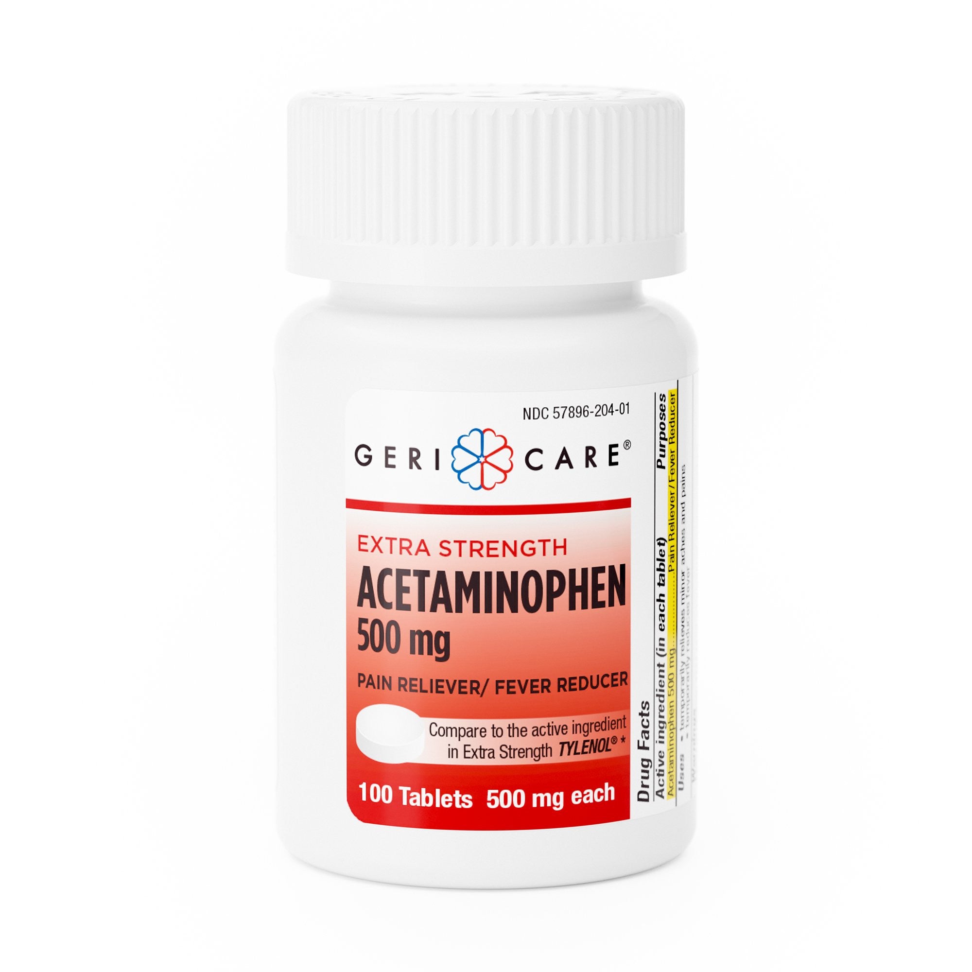 555688 - Geri-Care - Geri-Care Pain Relief Tablet, Acetaminophen 500 mg Strength, 100 per Bottle, Case of 12, (CS)