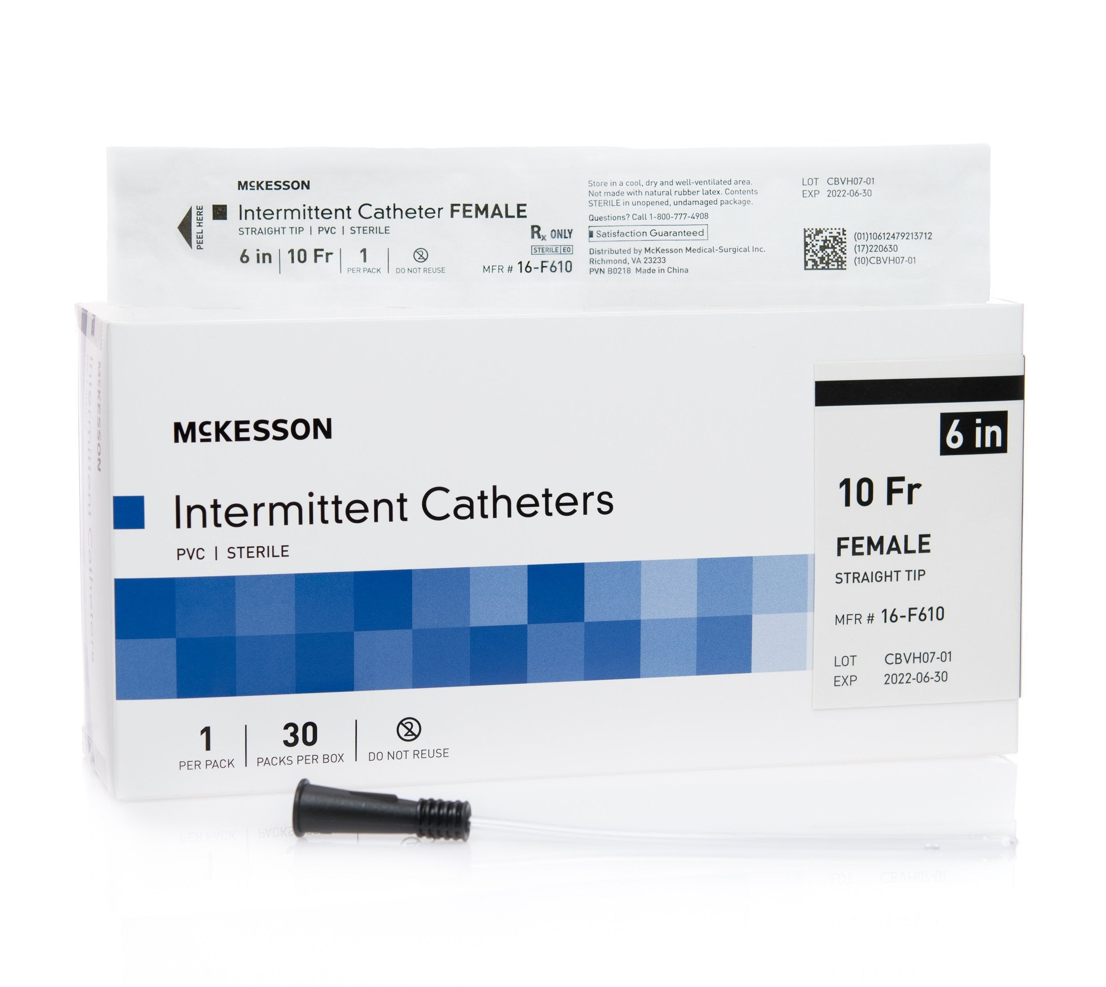 1020810 - McKesson - Urethral Catheter McKesson Straight Tip Uncoated PVC 10 Fr. 6 in, 16-F610 Case of 300, (CS)