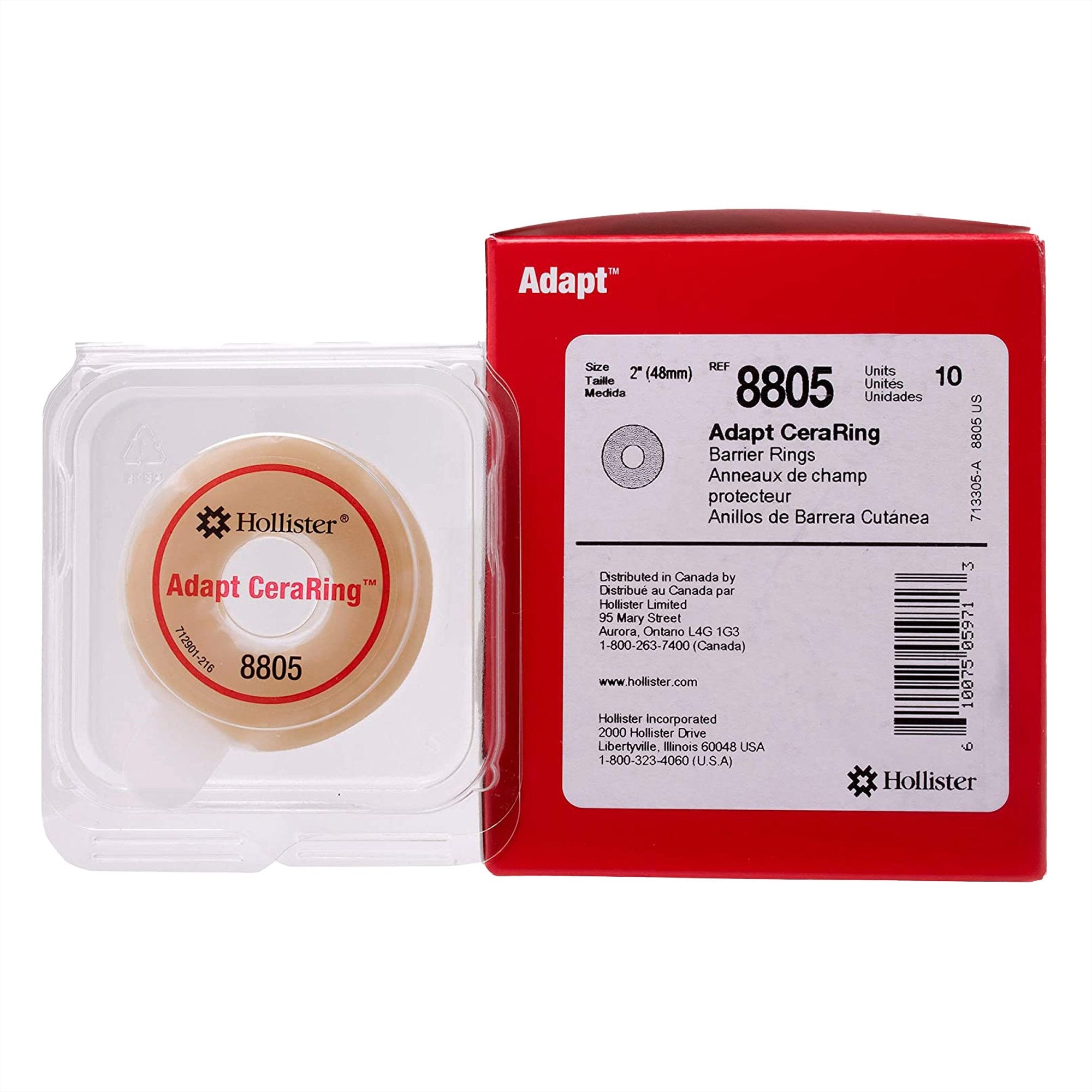 1028119 - Adapt - CeraRing Ostomy Barrier Ring, Size 2", 4.5 mm, Moldable, Box of 10, (BX)