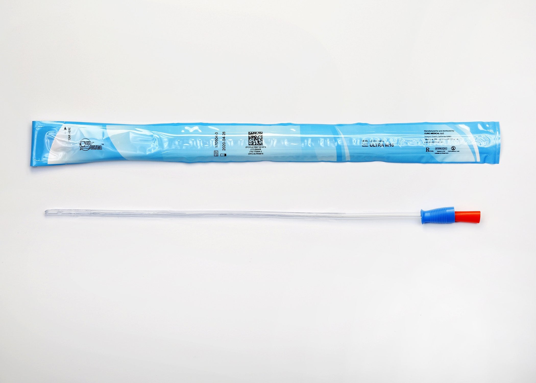 1058061 - Cure - Urethral Catheter Cure Ultra Straight Tip Lubricated PVC 16 Fr. 16 in, ULTRA M16 Box of 30, (BX)