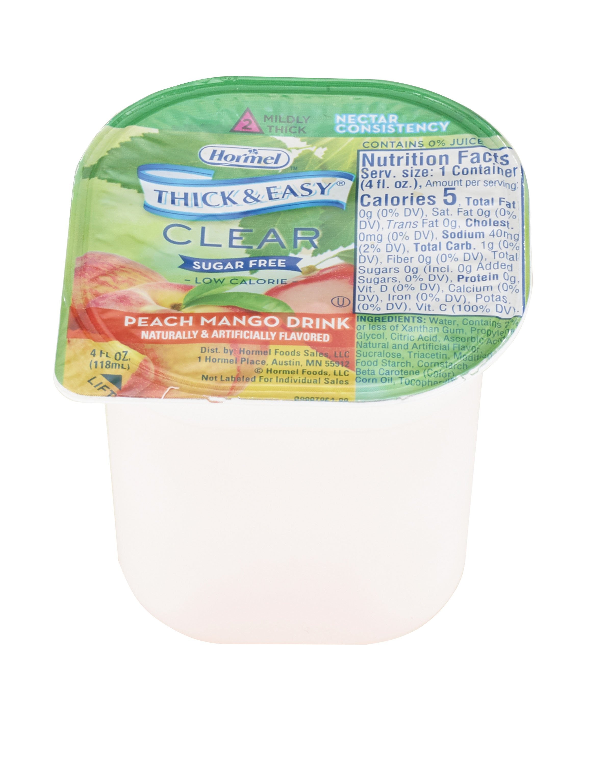 1058824 - Thick & Easy - Thickened Beverage Thick & Easy Clear 4 oz. Portion Cup Peach Mango Flavor Liquid IDDSI Level 2 Mildly Thick 78768 Case of 24, (CS)