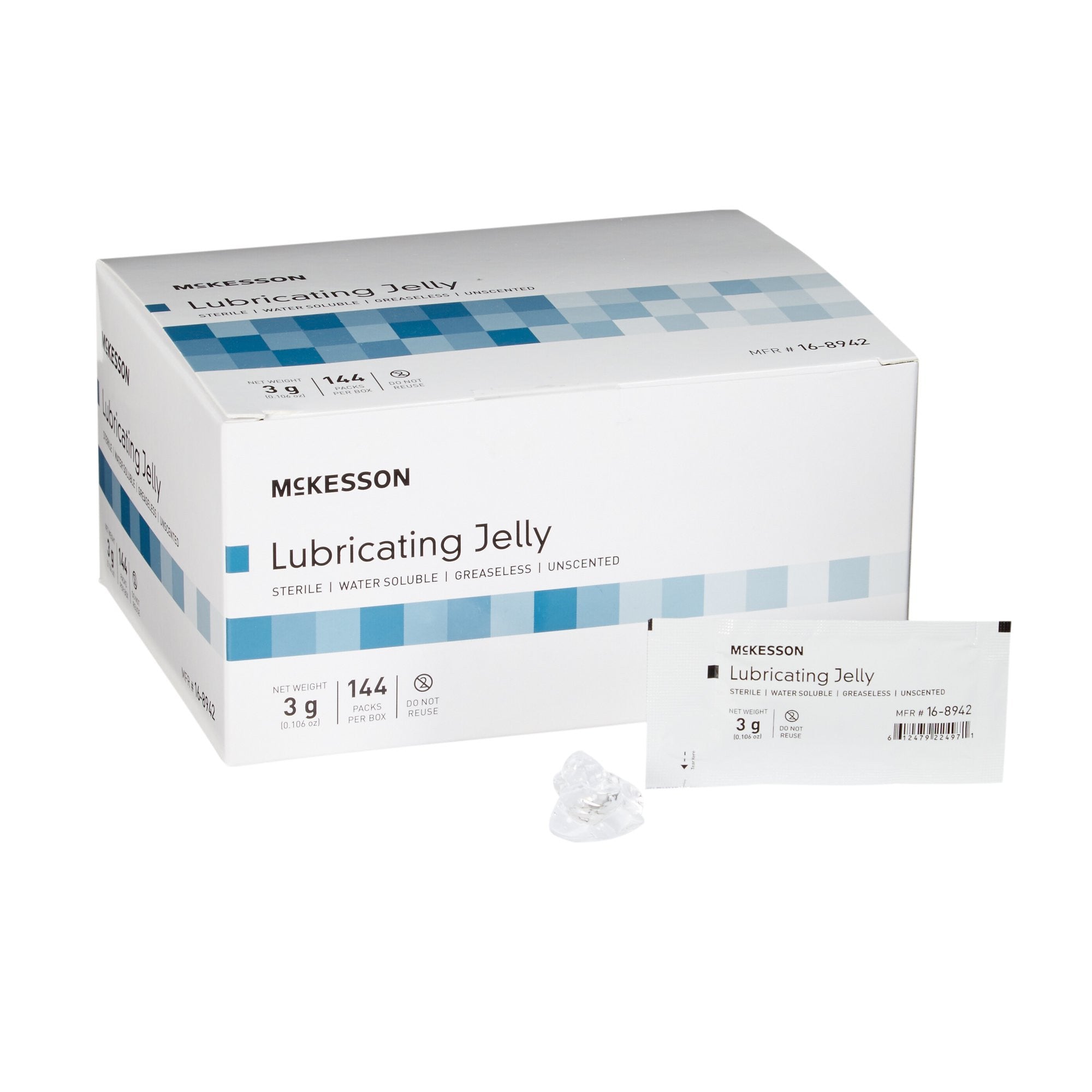 1066698 - McKesson - McKesson Lubricating Jelly, 3 g, individual Packet, 144 per Box, Box of 144, (BX)