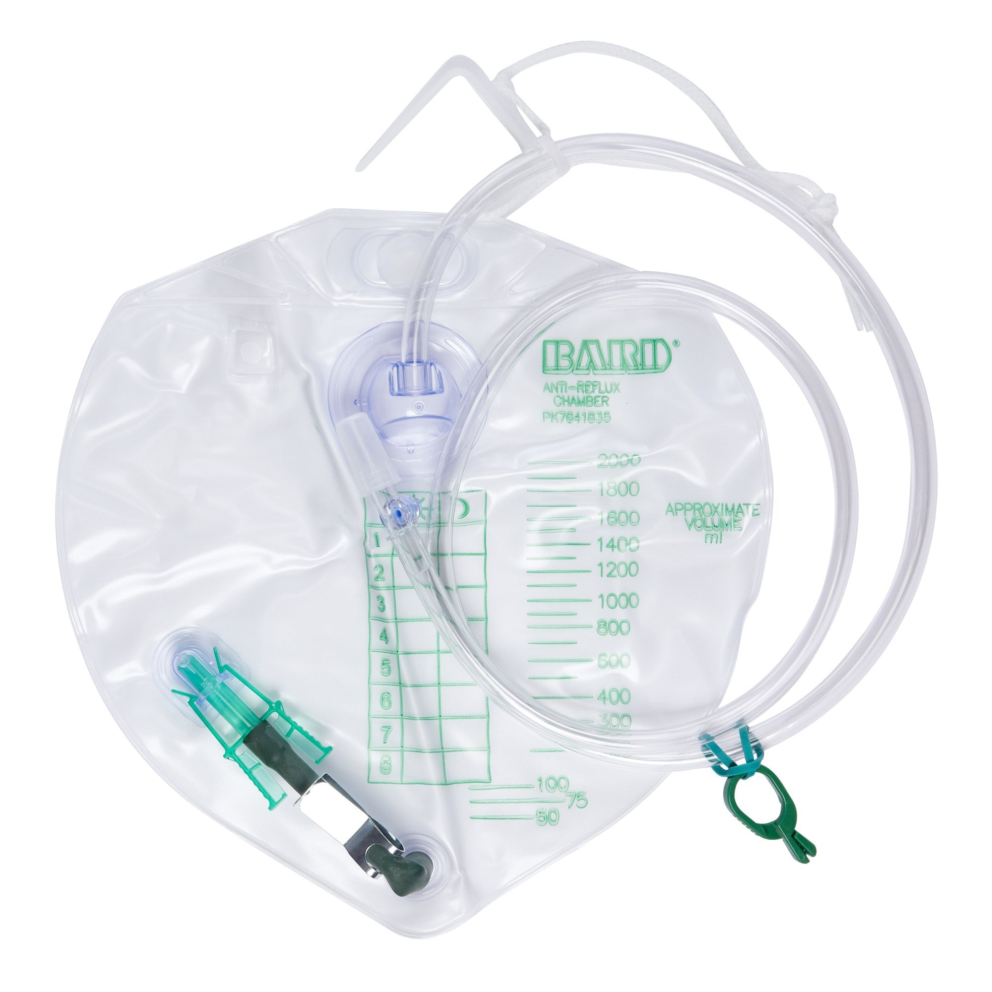 146120 - Bard - Bard 2L Urinary Drain Bag with Anti-Reflux Valve, Hook Hanger, String Hanger and 48'' Tubing, Sterile, Case of 20, (CS)