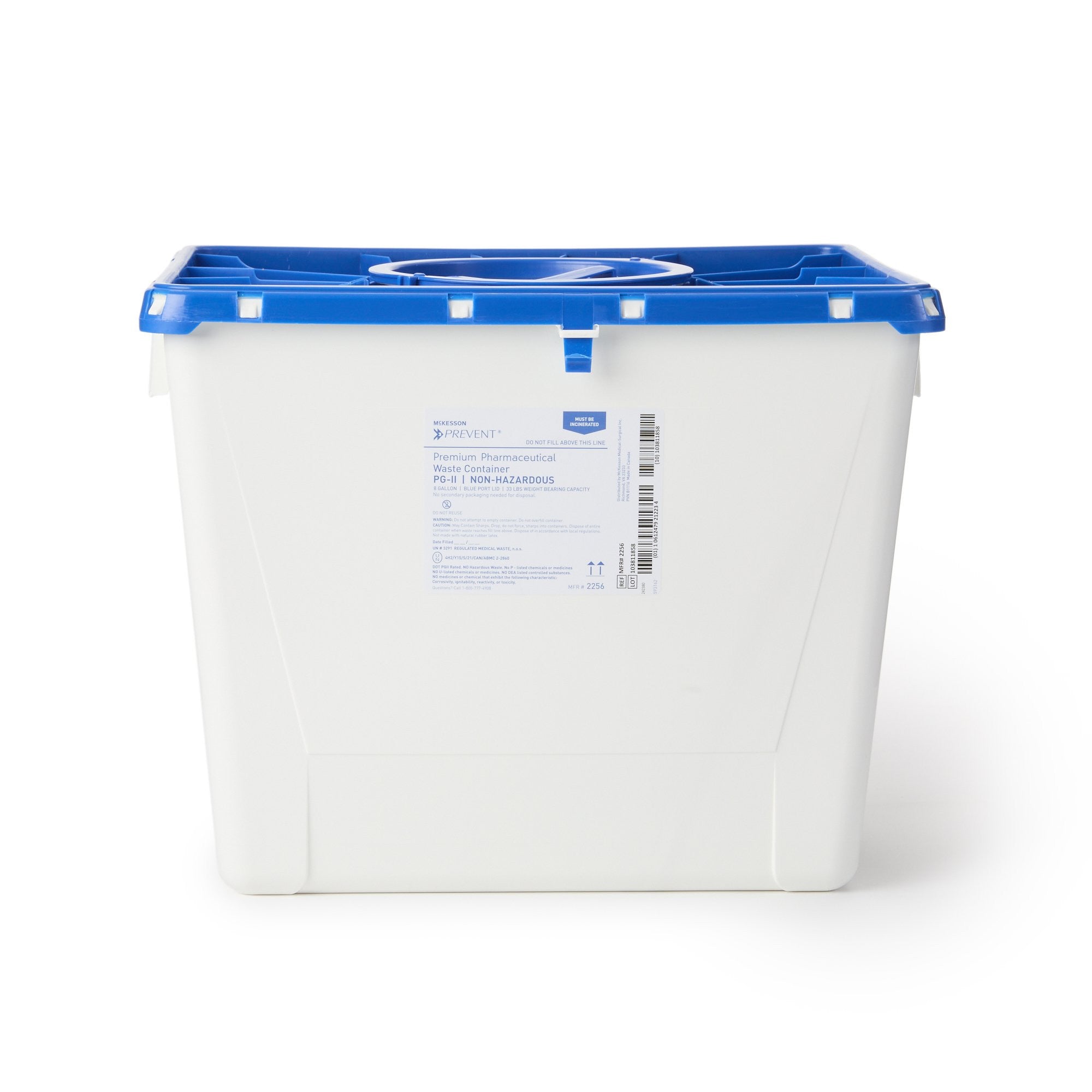 1011862 - McKesson - McKesson Prevent Pharma Waste Container, White Base, 13.5 H x 17.3 W x 13 L in, 8 gal., 2256, Case of 9, (CS)